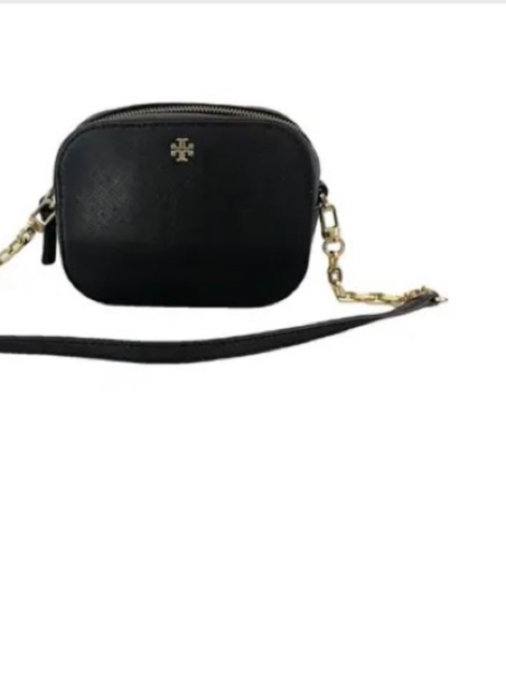 Tory Burch Black Leather Crossbody with Gold Hardware